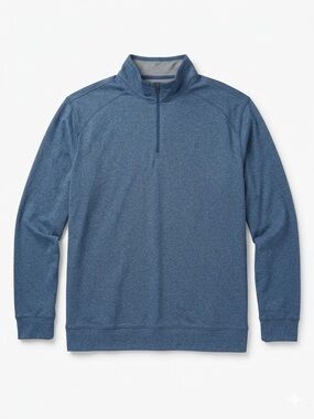 Izod Men's Blue Heathered Quarter-Zip Pullover